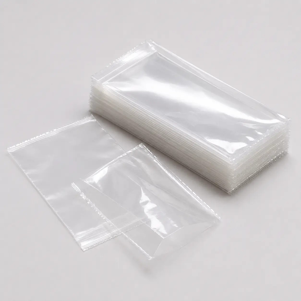 Sachets zip transparents — Vue de face