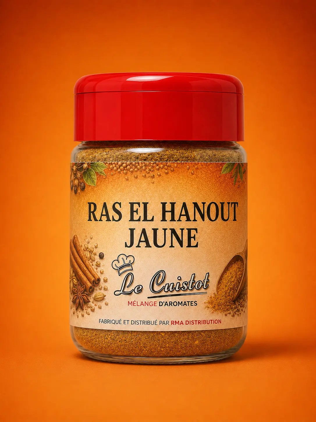 Le Cuistot Ras El Hanout Jaune — Bocal plastique prêt à l'emploi