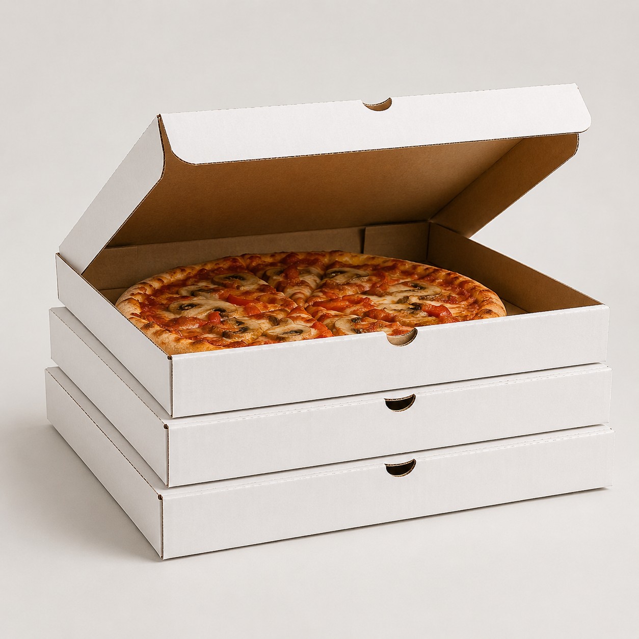 Boîtes pizza carton — Vue de face
