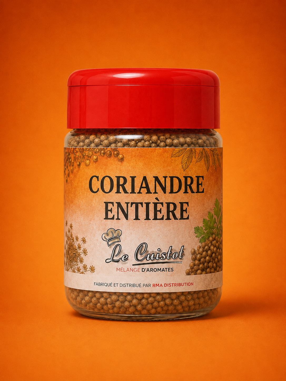 Le Cuistot Coriandre Entière — Bocal plastique prêt à l'emploi