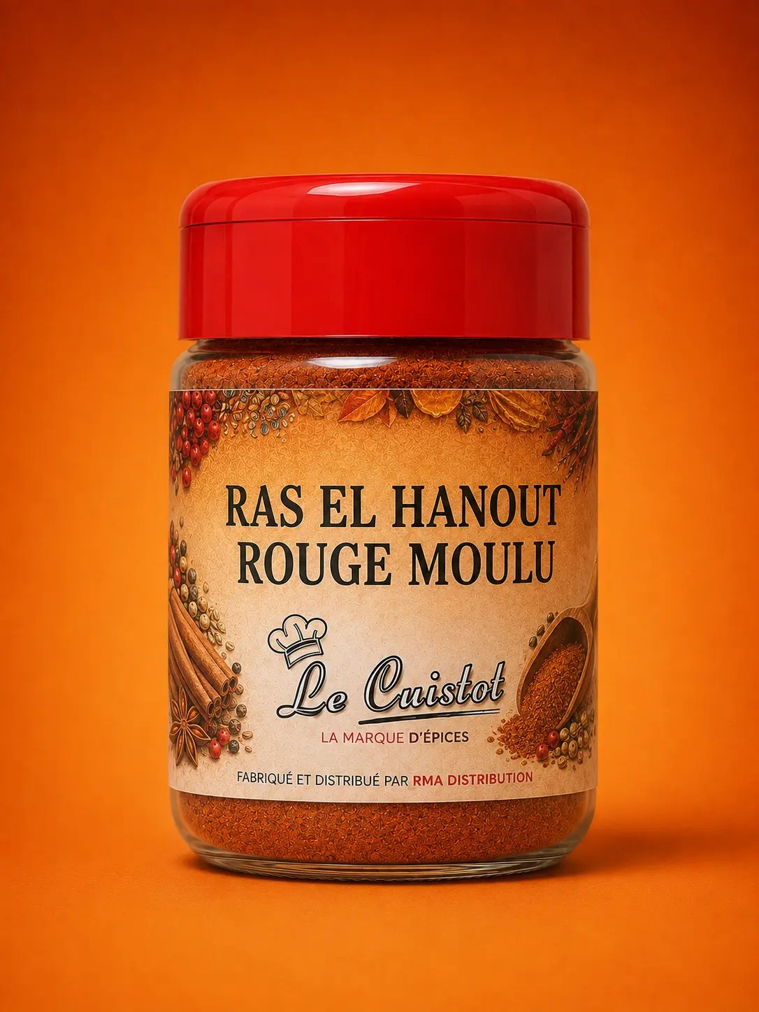 Le Cuistot Ras El Hanout Rouge Moulu — Bocal plastique prêt à l'emploi