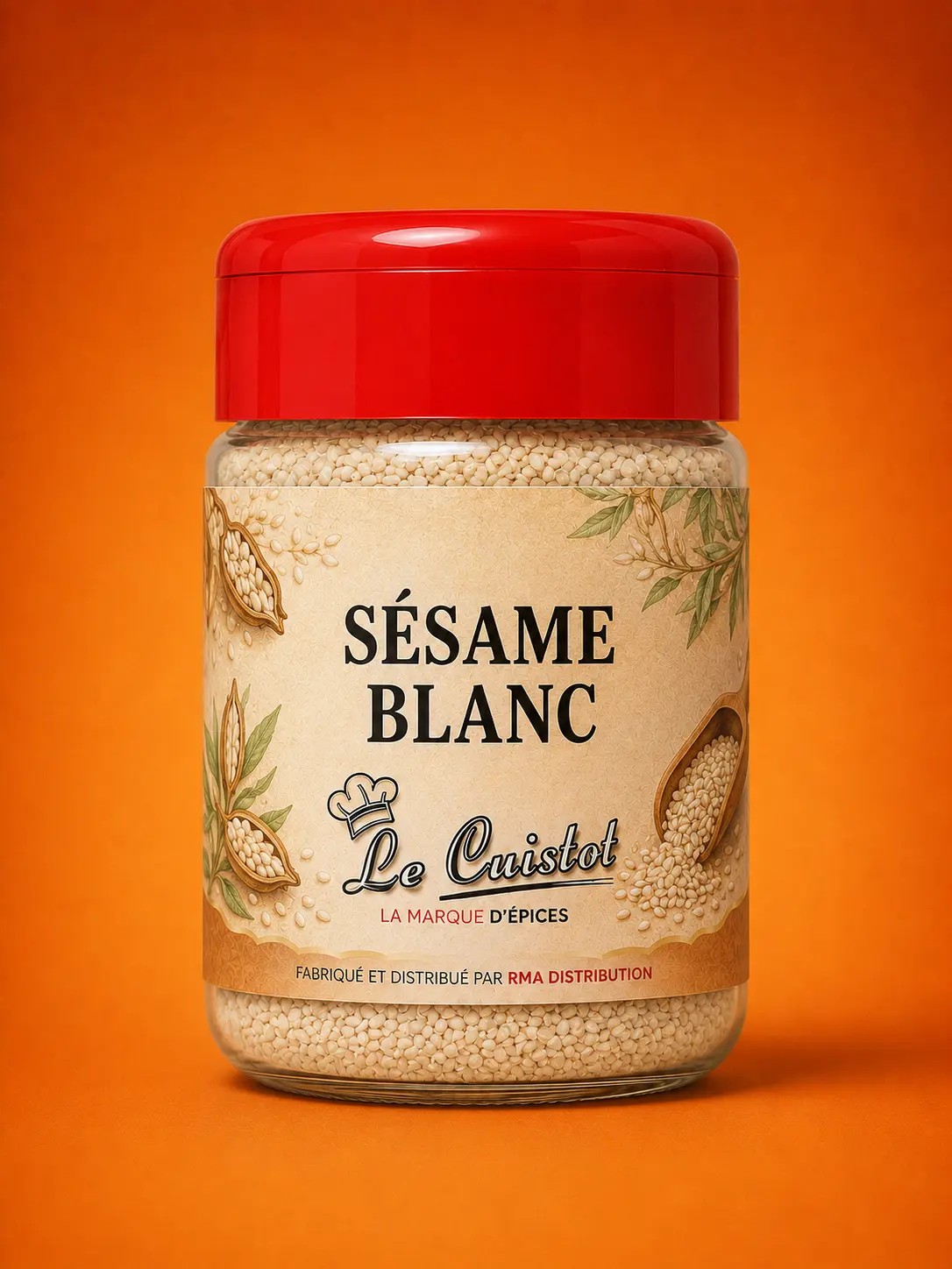 Le Cuistot Sésame Blanc — Bocal plastique prêt à l'emploi