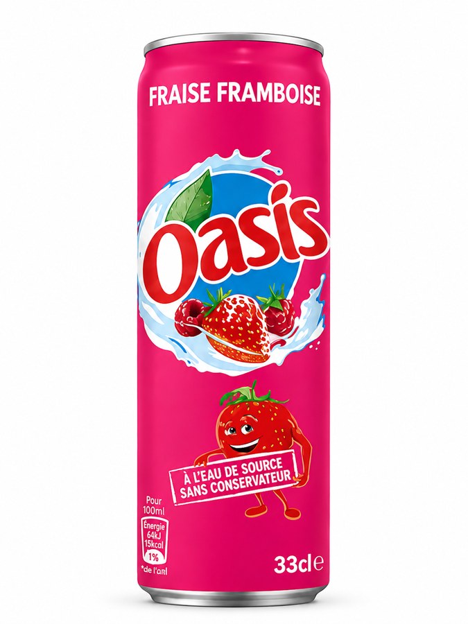Oasis Fraise Framboise — Canette 33 cl