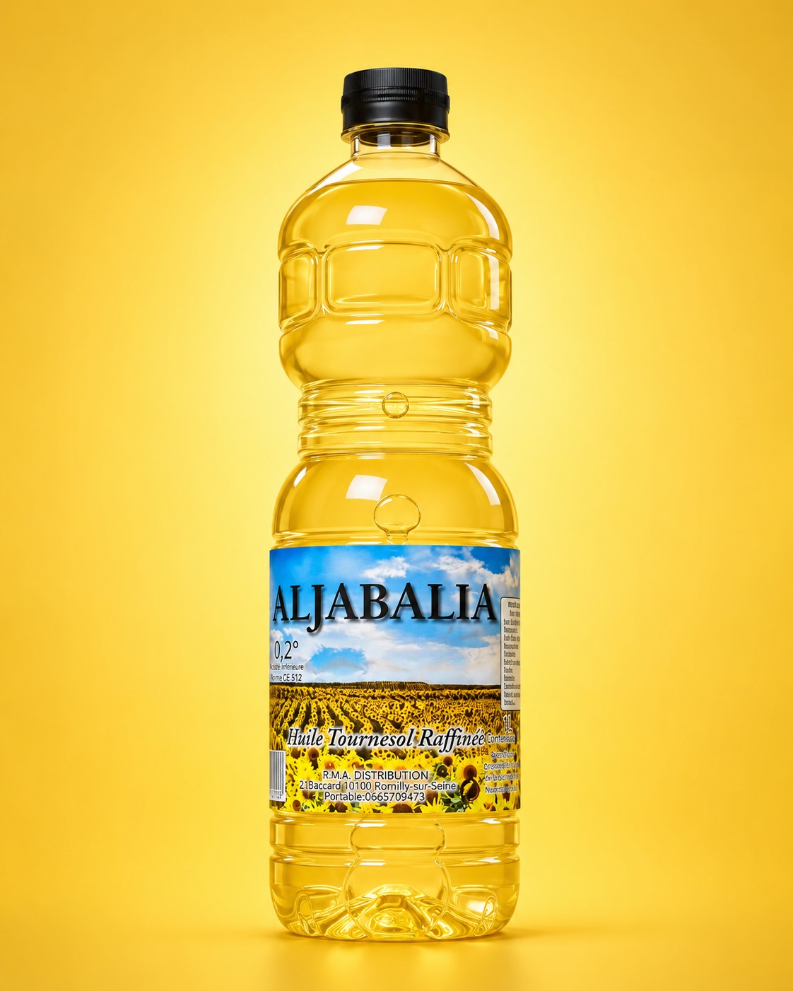 Huile de tournesol Aljabalia — Bouteille plastique 1 L