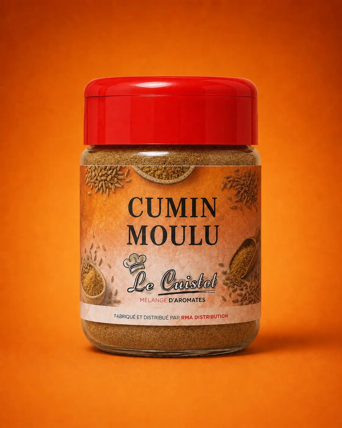 Le Cuistot Cumin Moulu — Bocal plastique prêt à l'emploi